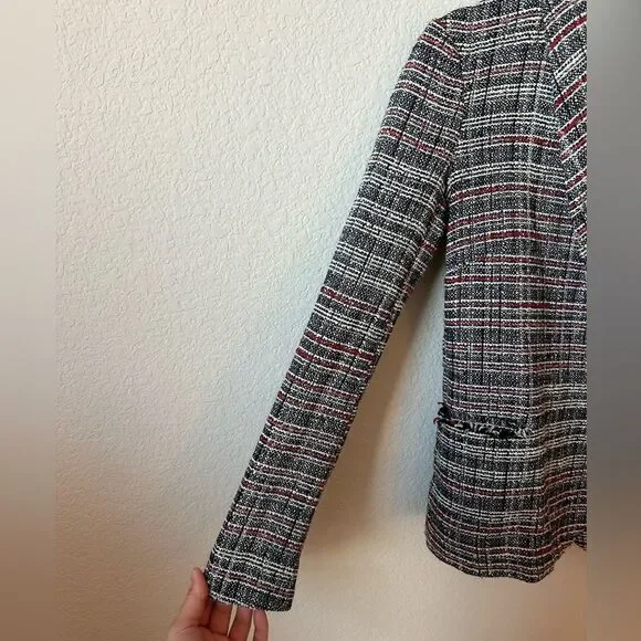 Isabel Marant Etoile Tweed Blazer in Black/Red/White, Size 36 (US S) - Picture 3 of 12